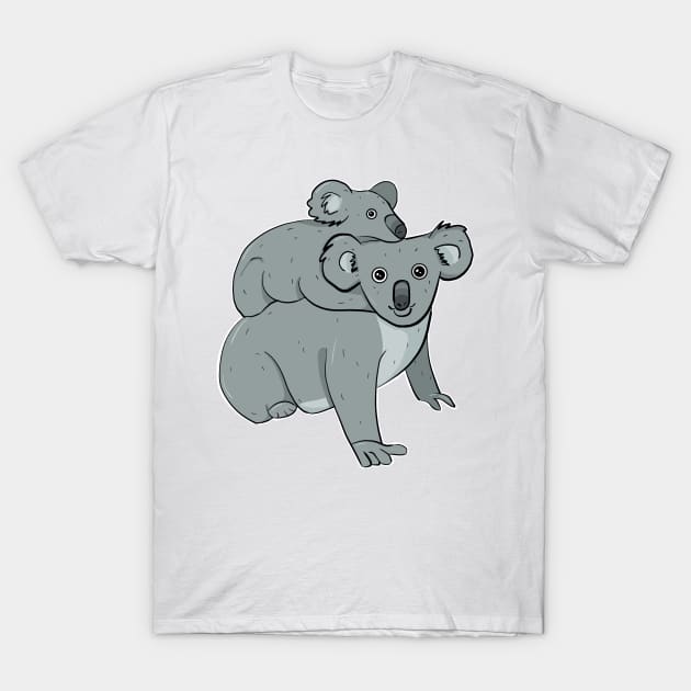 Cute Koala walking with Baby T-Shirt by kmcollectables